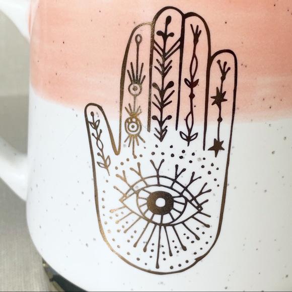 Gold evil eye hamsa mug - Picture 2 of 4